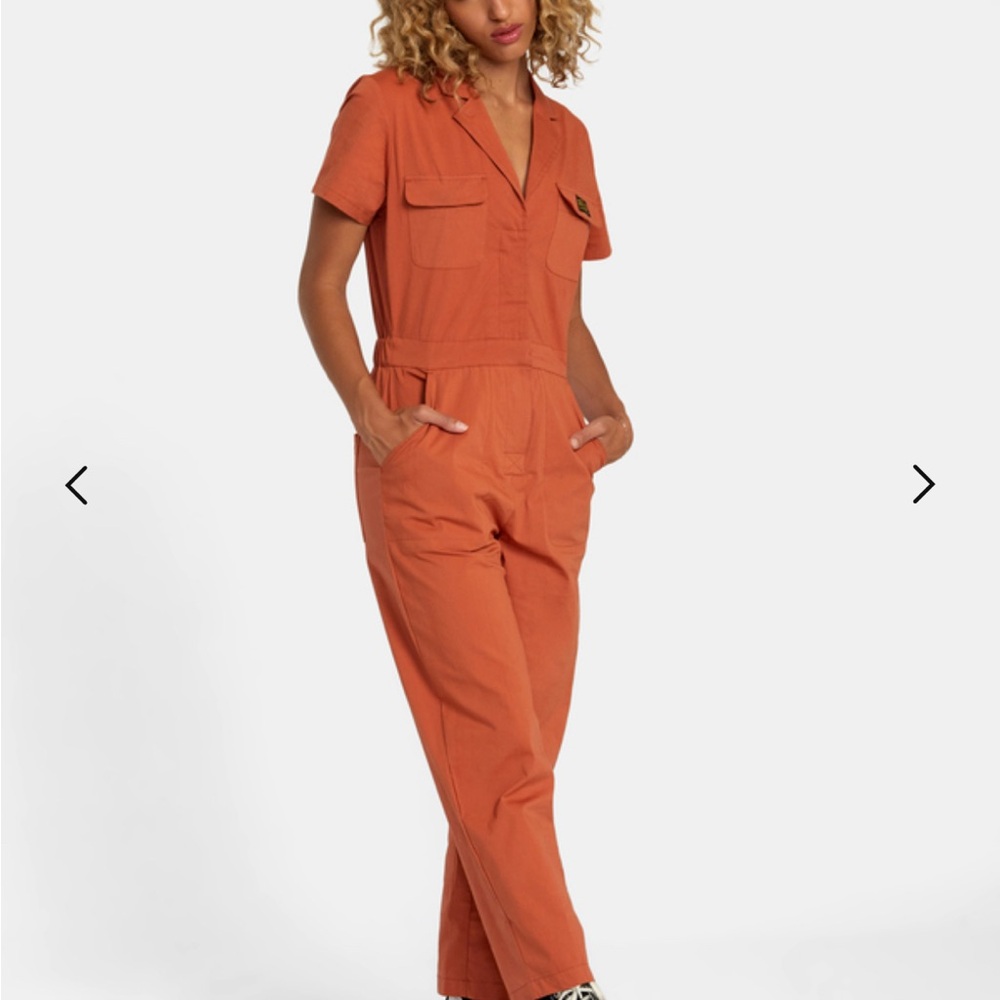 RVCA Recession Women's Orange Jumpsuit - Picture 5 of 9